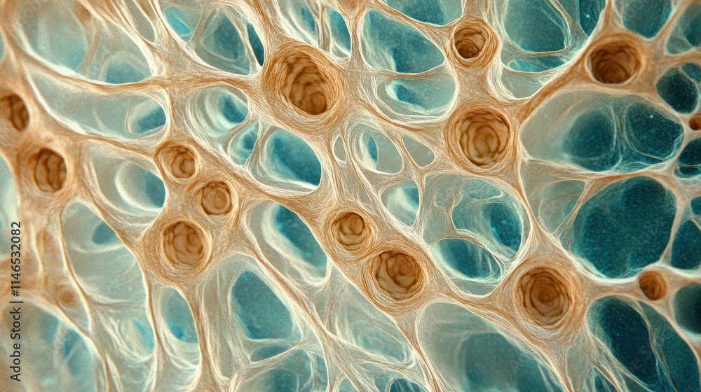 Leinwandbilder Microscopic view of cellular structures, showcasing intricate patterns and textures.