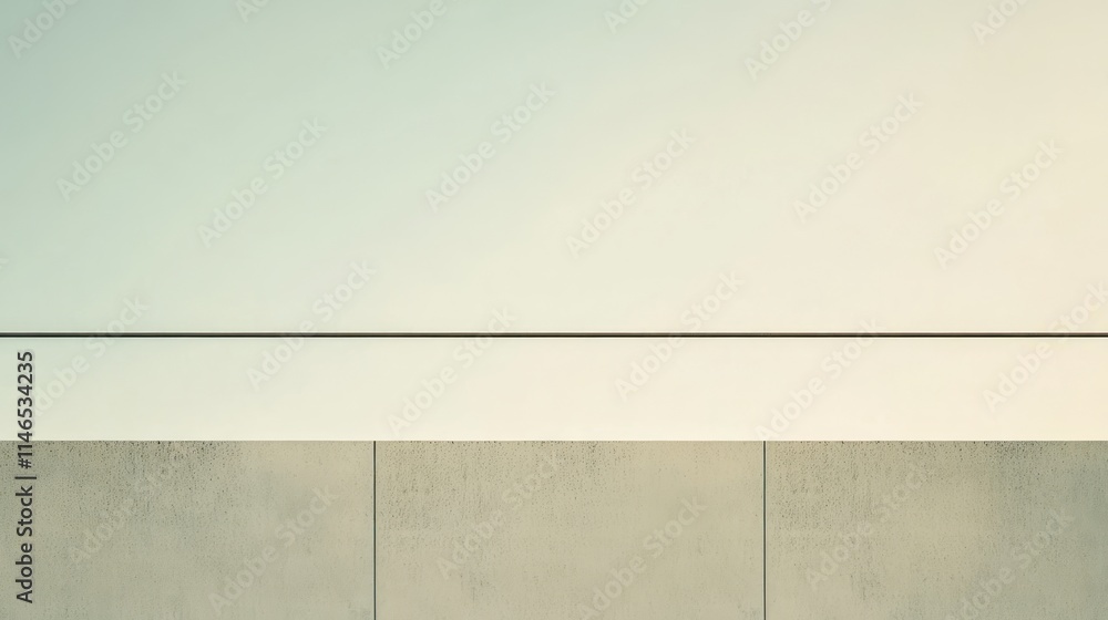 Poster minimalist wall with a soft gradient above, conveying simplicity and tranquility.
