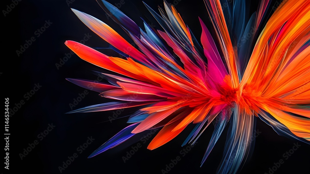 Aufkleber dynamic color explosion in abstract art studio setting digital artwork vibrant environment close-up 