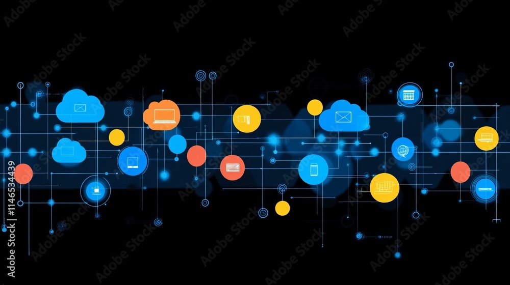 Poster global network connectivity and data flow visualization