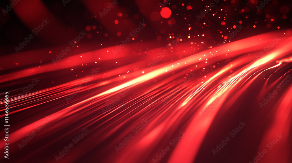 Poster vibrant red light patterns create a dynamic visual experience in darkness.