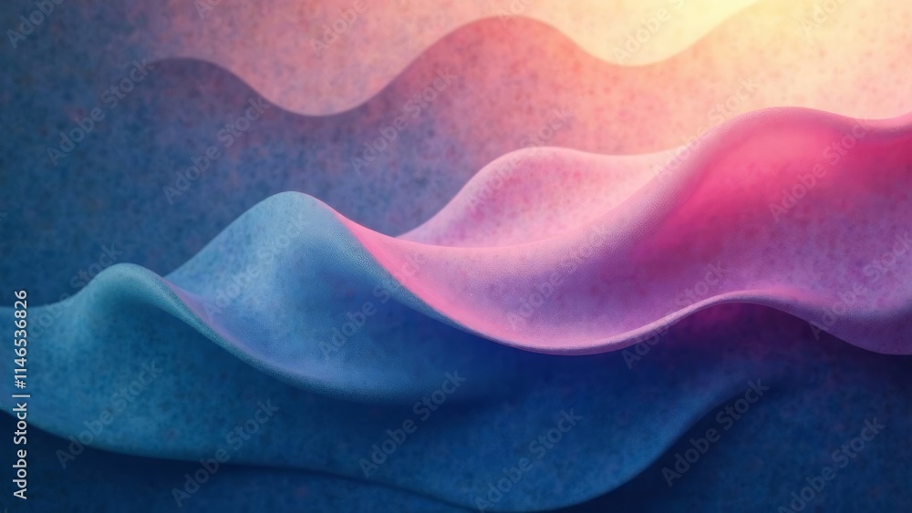 Poster abstract waves in soft sunset colors with flowing textures
