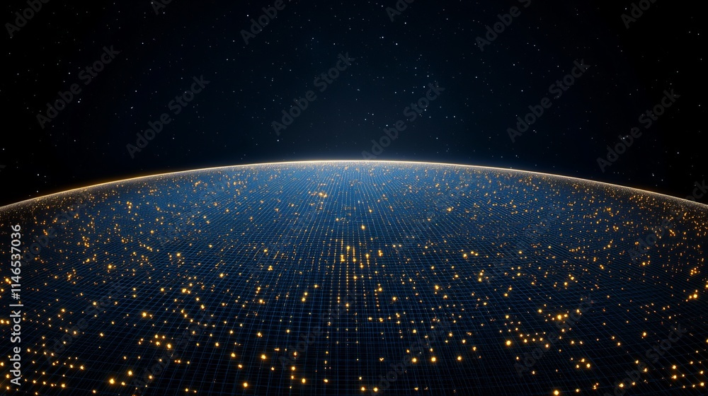 Poster global network of illuminated nodes in space