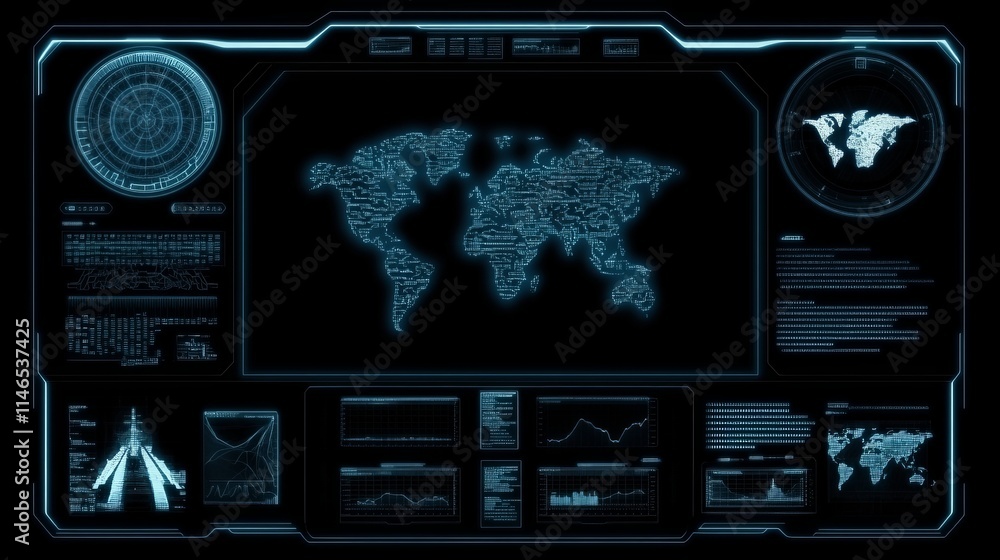 Poster global network surveillance system interface display