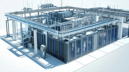 advanced industrial data center facility rendering