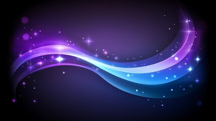 Obraz premium Glowing Abstract Wave Background with Shimmering Stars