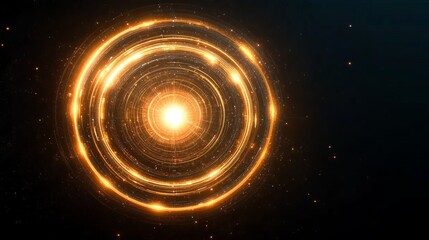 Obraz premium Glowing Cosmic Rings Abstract Energy Vortex