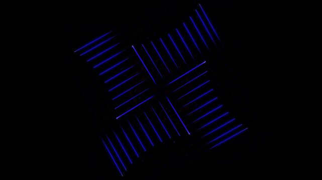 Abstract VJ Loop With Rotating Neon Geometry And Light Pulsations