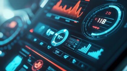 futuristic digital dashboard interface