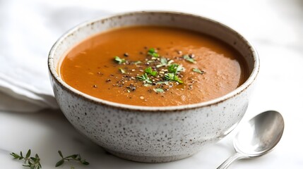 Delicious homemade tomato soup recipe kitchen food photography cozy atmosphere top-down view comfort food ideas