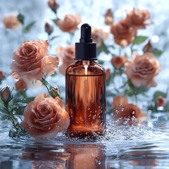 Amber Elegance: Skincare Bottles in a Mystical Glow