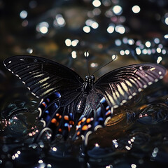 Butterfly Glow: Close-Up Beauty in the Dark