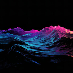 Neon Pathways: Abstract Synthwave Landscape