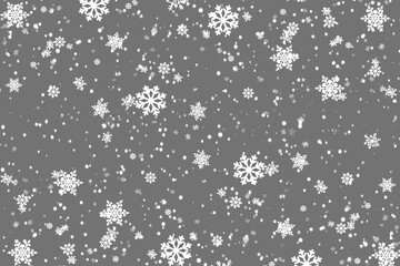 chrismas heavy snowfall, snowflakes in different shapes and forms. Many white cold snowflake elements on transparent background. White snowflakes flying in the air. Snow flakes, snow background
