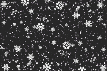 chrismas heavy snowfall, snowflakes in different shapes and forms. Many white cold snowflake elements on transparent background. White snowflakes flying in the air. Snow flakes, snow background