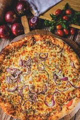 Cheese and onion pizza