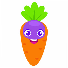 Adorable cartoon Carrot character with big eyes and smooth texture