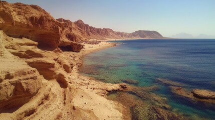 Stunning Red Sea Shores: Tour the Majestic Beaches of Sharm El Sheikh, Egypt with Vibrant Waters and Sunny Sand Umbrellas