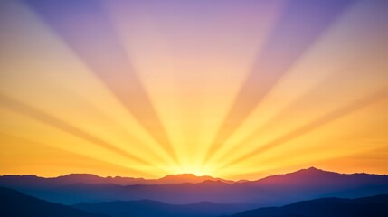 Fototapeta premium Golden Rays Illuminate Majestic Mountain Peaks at Sunrise