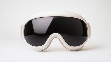 Sleek white goggles with dark lenses, designed for protection and style, perfect for outdoor activities or sports.