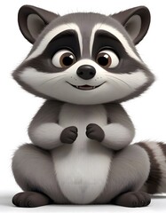 Fototapeta premium cartoon 3d baby racoon