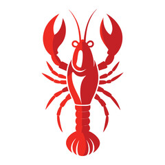 lobster vector silhouette on white background