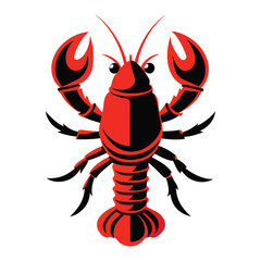 lobster vector silhouette on white background