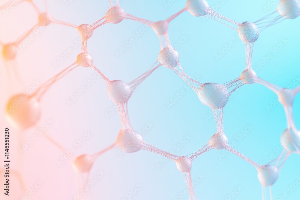 Poster Abstract Network Pattern in Pastel Tones Minimalist Tech Connectivity