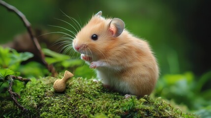 Fototapeta premium Hamster Playing with Mirror Toy