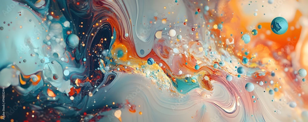 Poster a vibrant abstract image showcasing swirls of colors and textures, creating a mesmerizing visual exp