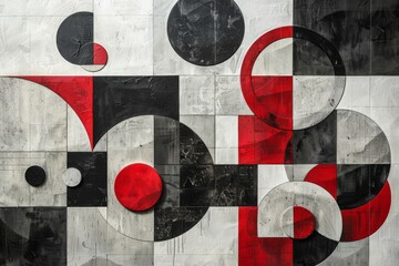 Abstract design with bold geometric forms and Swiss-inspired balance