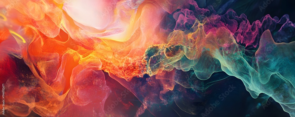 Poster a vibrant and dynamic abstract background showcasing a blend of colors and fluid shapes, perfect for