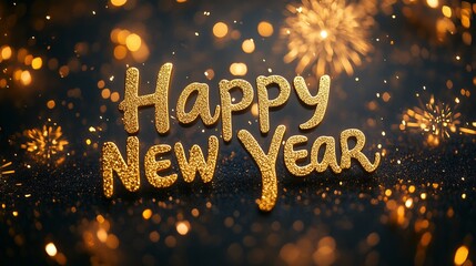 Happy New Year. New year celebration on set background