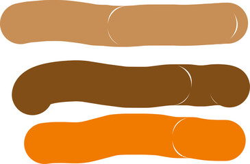 dog bone illustration, set of colorful paint strokes
