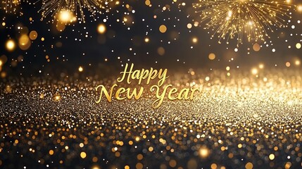 Happy New Year. New year celebration on set background