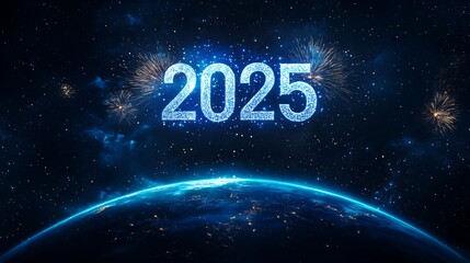 Happy New Year. 2025 new year celebration on set background