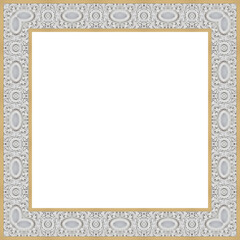 Neoclassical stucco frame with floral elements - seamless pattern useful for renderings applications - concept with copy space