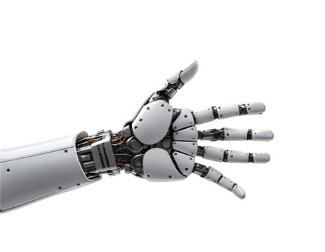 Futuristic Robotic Hand Gesture with Transparent Background