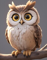 Obraz premium owl 3d cartoon