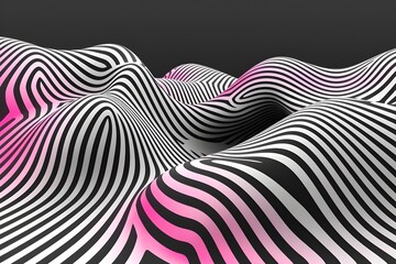 An intricate pattern of parallel lines that create an optical illusion of movement and three-dimensional form. Generative AI.