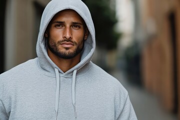 A casual portrait of a man in a grey hoodie, looking thoughtfully ahead with an expression that suggests contemplation and a deep understanding of his surroundings.