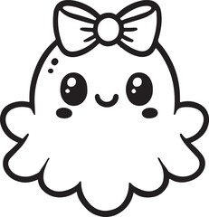 Happy ghost cartoon silhouette vector illustration