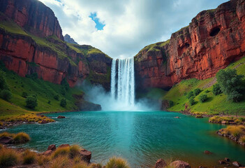 Fototapeta premium Wallpaper sea ocean water fall 