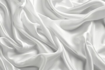 Obraz premium Glossy white satin fabric folds. Detailed photo textured background