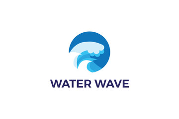 Simple water wave logo, water wave icon vector illustration.