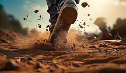 Unstoppable Runner on a Dusty Trail