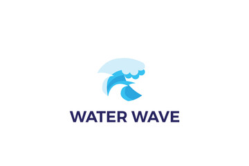 Simple water wave logo, water wave icon vector illustration.
