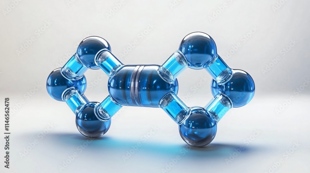 Aufkleber abstract 3d render of a molecule structure - scientific visualization