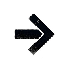 Fototapeta premium Black and white arrow icon showing direction and movement, isolated on transparent background.