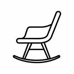 Simple Minimalist Rocking Chair Outline Vector Design